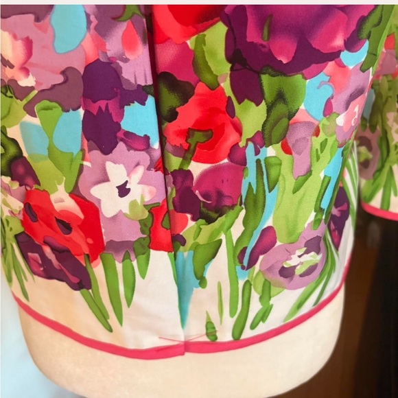 Vintage Floral Print Jacket with Pink Trim - Picture 8 of 9